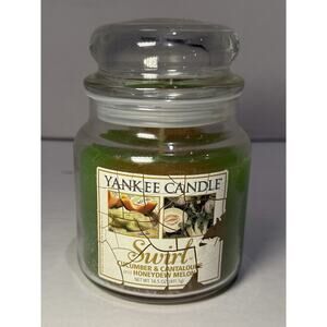 Yankee Candle Retired Swirl Cucumber & Cantaloupe/ Honeydew Melon 14.5 Oz NEW